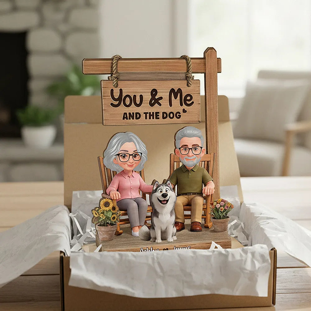 Personalized Wooden Figurine for Dog Lovers - Anniversary Gift for Couples Plaque MagicInPrints