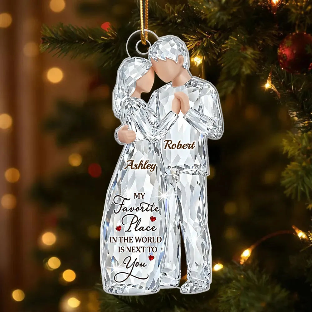 Personalized Crystal Couple Ornament for Couples - Romantic Christmas Keepsake Ornament MagicInPrints