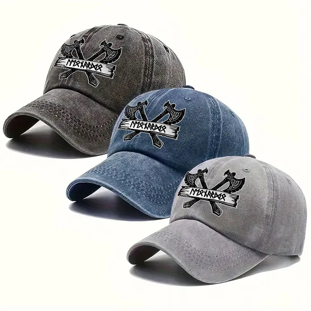 Custom Viking Rune Baseball Cap for Men - Norse Mythology Design Hat MagicInPrints