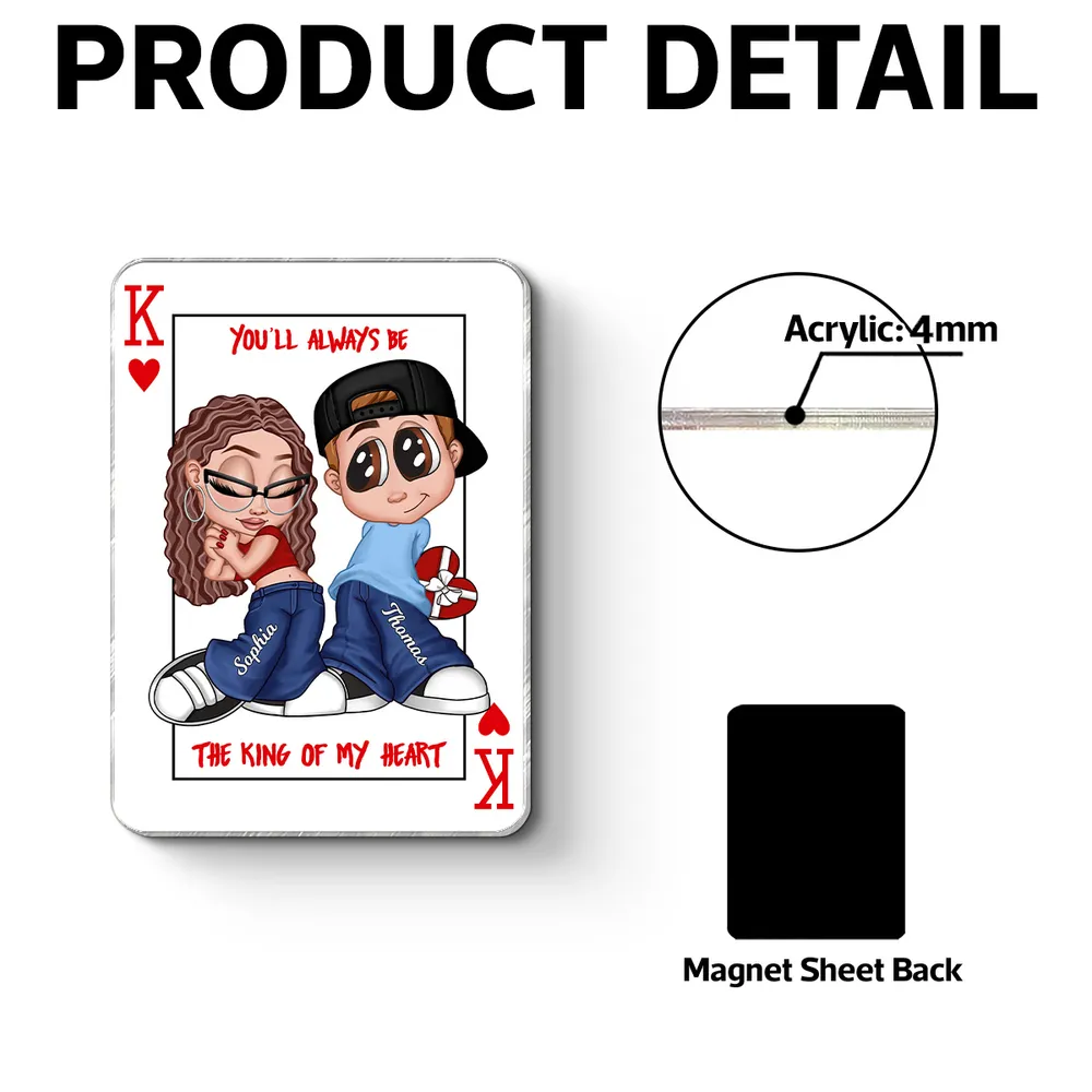 Personalized Couple Cartoon Magnet for Him - Romantic Gift for Anniversary Fridge Magnet MagicInPrints