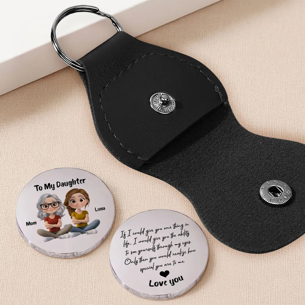 Personalized Leather Keychain for Daughter - Sentimental Gift from Mom Keychain MagicInPrints