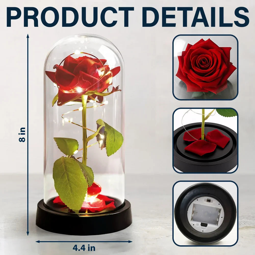 Personalized Wedding LED Rose Dome for Couples - Romantic Gift Lamp MagicInPrints