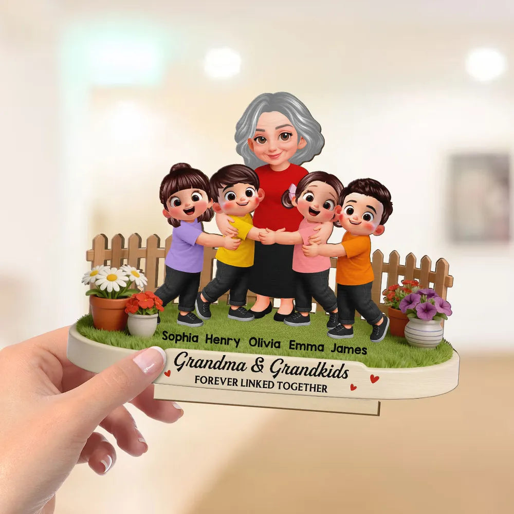 Personalized Family Figurine for Grandma - Custom Names & Characters Plaque MagicInPrints