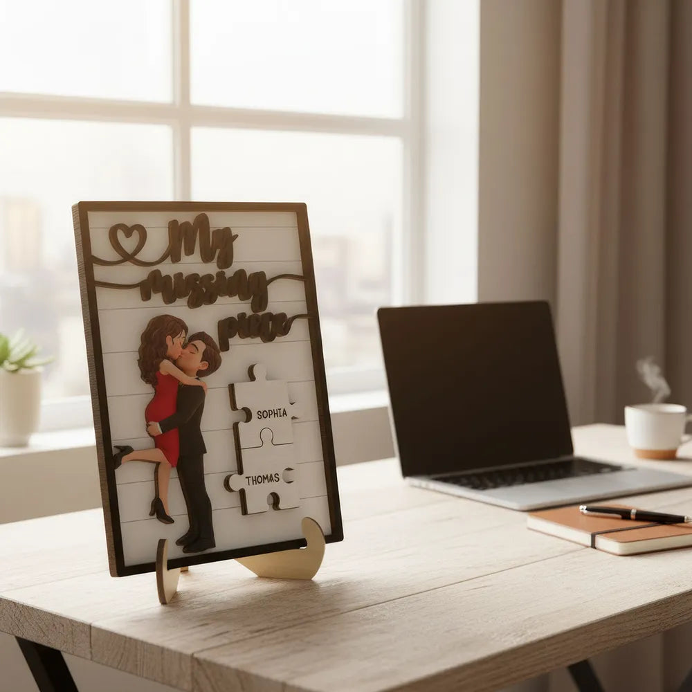 Personalized Couple Puzzle Plaque for Lovers - Romantic Gift Plaque MagicInPrints