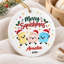Load image into Gallery viewer, Personalized Ceramic Squishmas Ornament Custom Name Gift for Christmas
