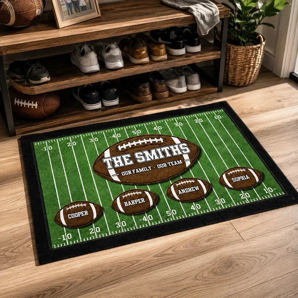 Personalized Doormat for Football Family Gift Custom Team Name