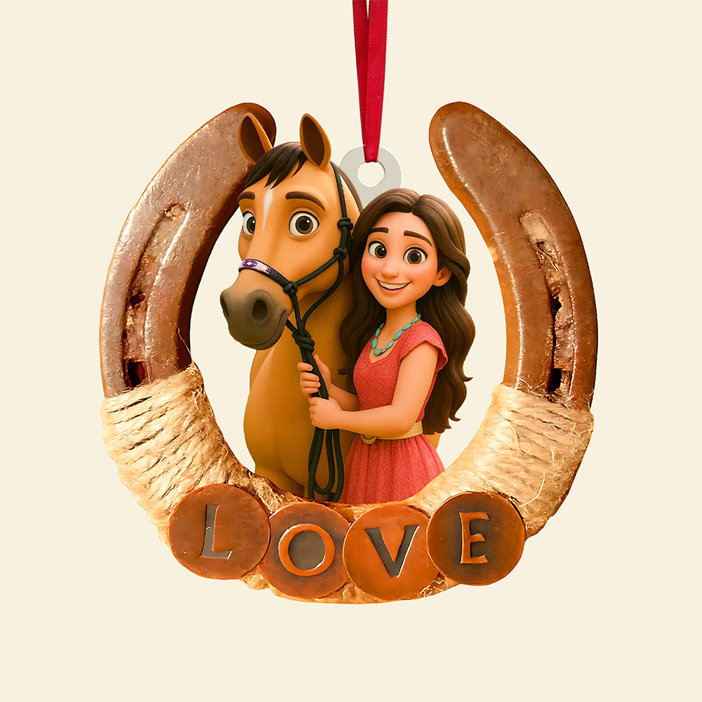 Love Your Horse – Custom Photo Ornament for Horse Lovers Ornament PopCulturePrints
