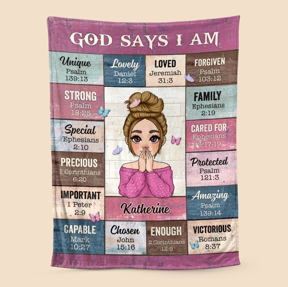 Personalized Christian Blanket for Women - Inspirational Bible Verses Gift Pillow or Blanket MagicInPrints