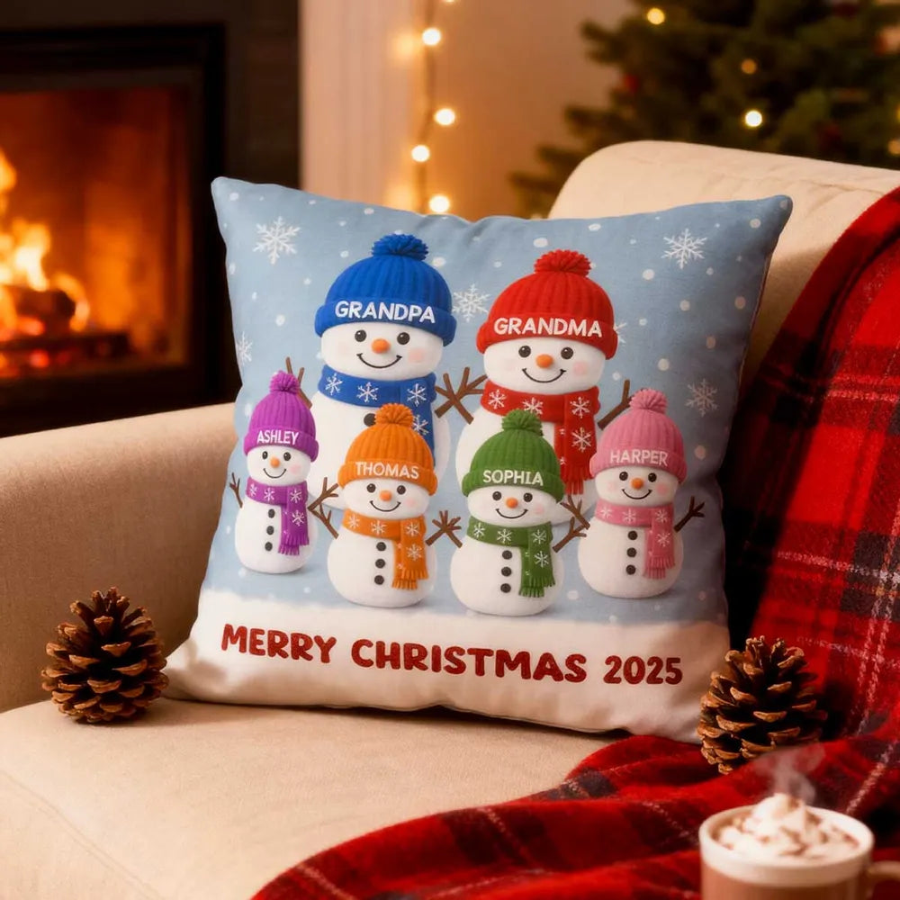 Personalized Family Christmas Pillow for Grandparents - Holiday Decor Gift Pillow or Blanket MagicInPrints