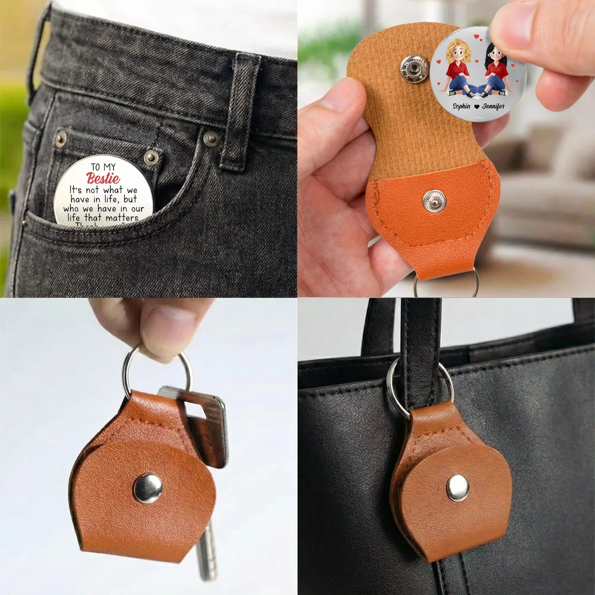 Personalized Best Friend Keychain for Women - Heartfelt Gift for Friendship Keychain MagicInPrints