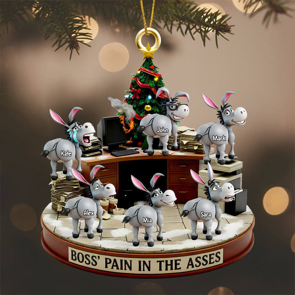 Fun Donkey Coworkers Ornament, Personalized Gifts For Boss Ornament MagicInPrints