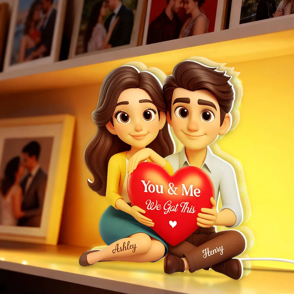 Personalized Couple Figurine Romantic Gift Custom Names - Valentine's Day Plaque MagicInPrints