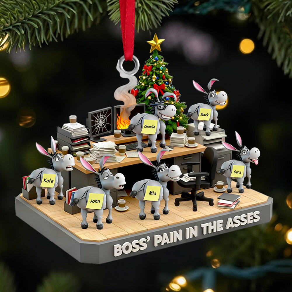“For the Boss Who Can Take a Joke!” - Personalized Boss’s Donkey Squad Christmas Ornament - A Unique Gift for Coworkers Ornament MagicInPrints