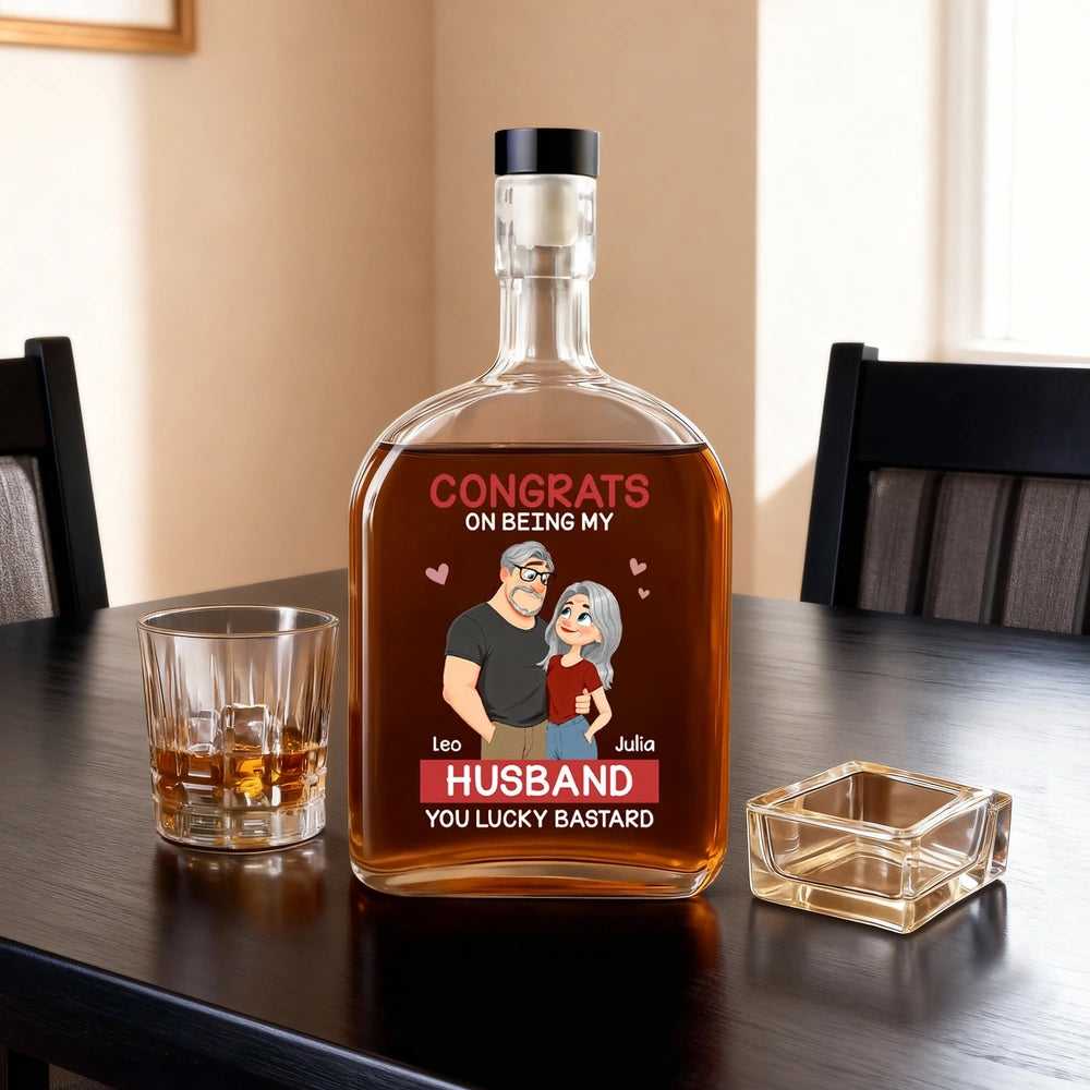 Personalized Whiskey Decanter for Husband - Funny Anniversary Gift Kitchen Supplies MagicInPrints