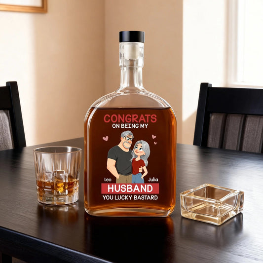 Personalized Whiskey Decanter for Husband - Funny Anniversary Gift Kitchen Supplies MagicInPrints