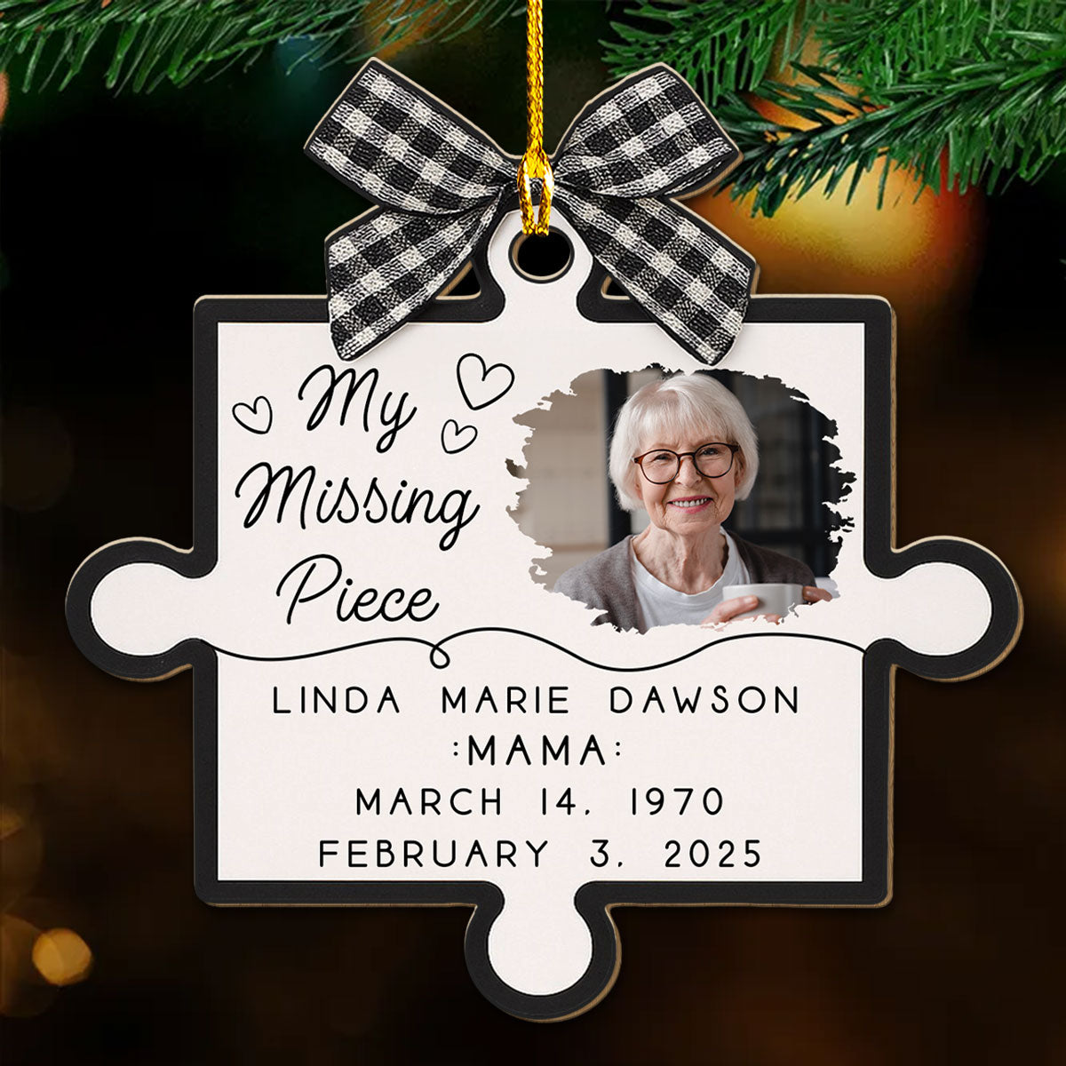 Personalized Memorial Puzzle Ornament for Family - Remembrance Gift Ornament MagicInPrints