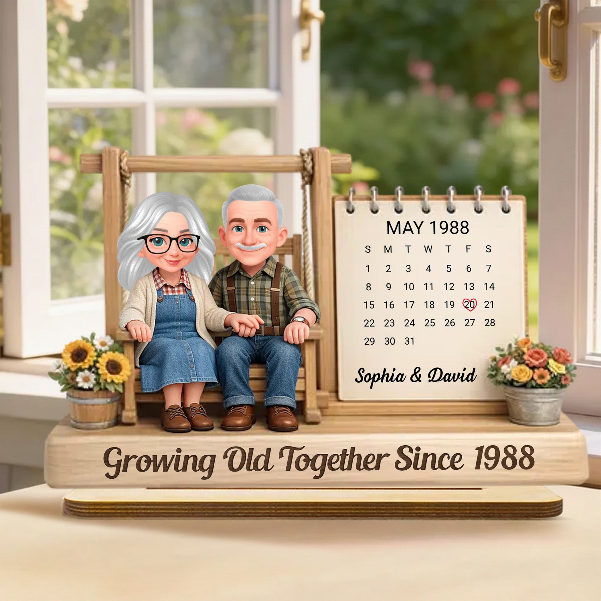 Personalized Couple Figurine Anniversary Gift with Custom Date - Sentimental Keepsake for Loved Ones Plaque MagicInPrints