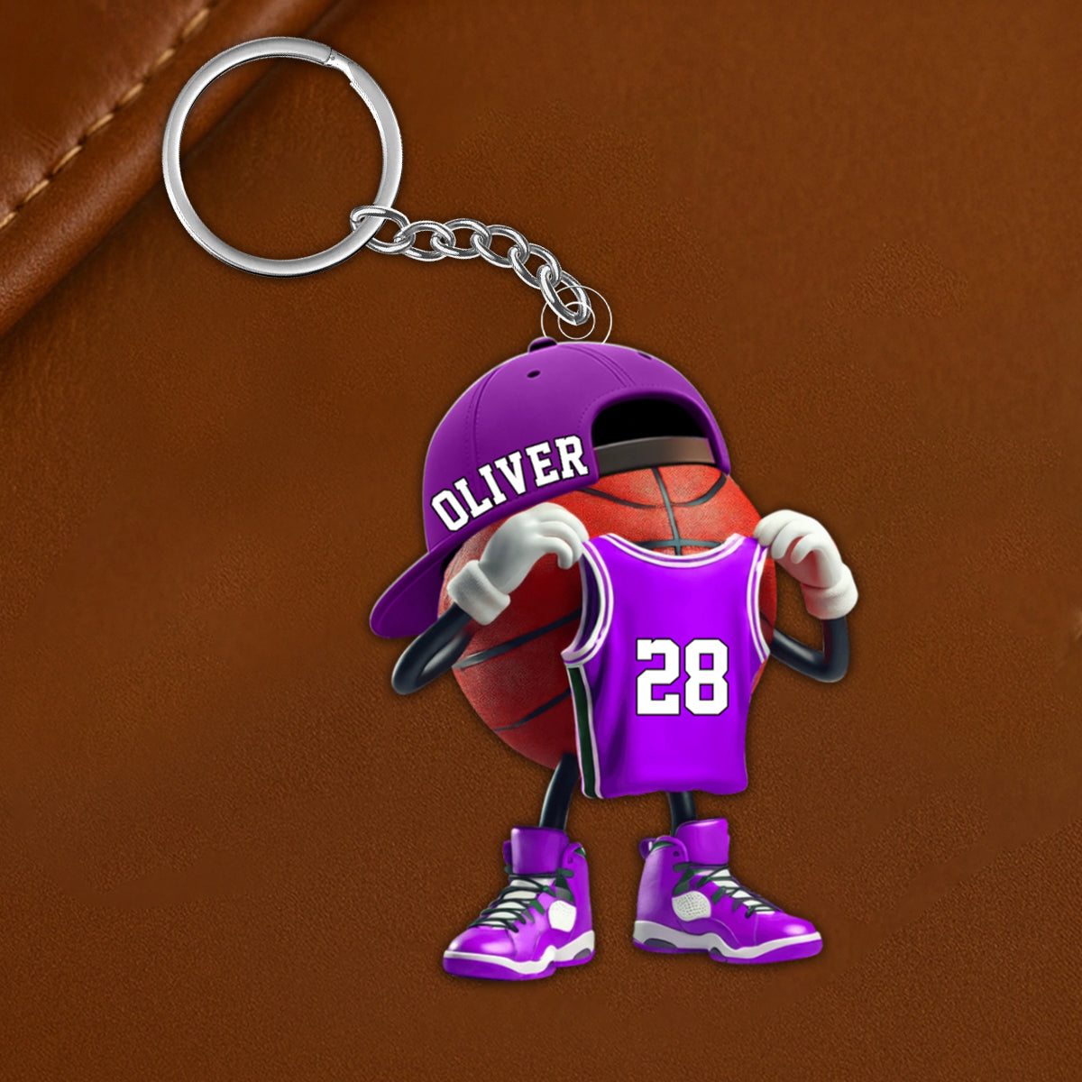 Personalized Basketball Keychain for Sports Fans - Custom Name Gift Keychain MagicInPrints