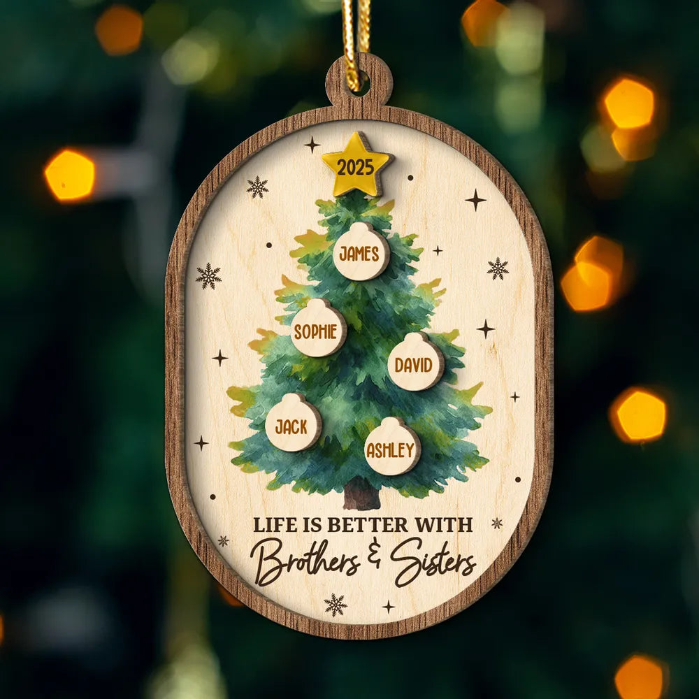 Personalized Family Christmas Ornament for Siblings - Holiday Tree Decoration Ornament MagicInPrints