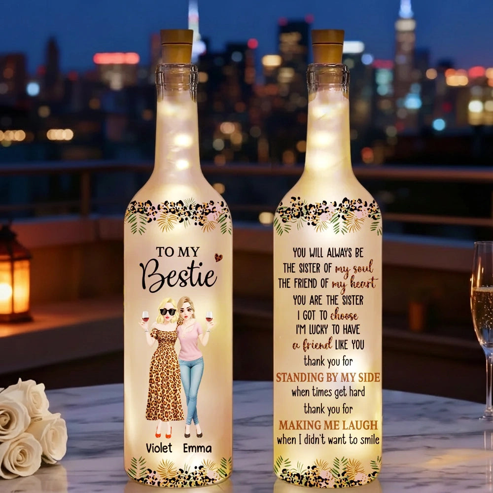 Personalized LED Wine Bottle Lamp for Best Friends - Sentimental Gift for Friendship Lamp MagicInPrints