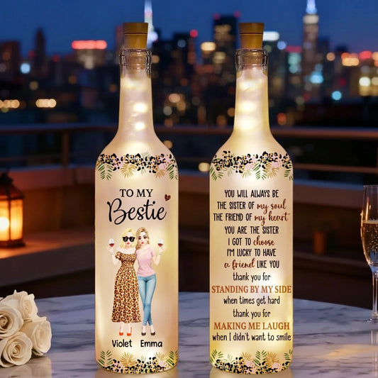 Personalized LED Wine Bottle Lamp for Best Friends - Sentimental Gift for Friendship Lamp MagicInPrints