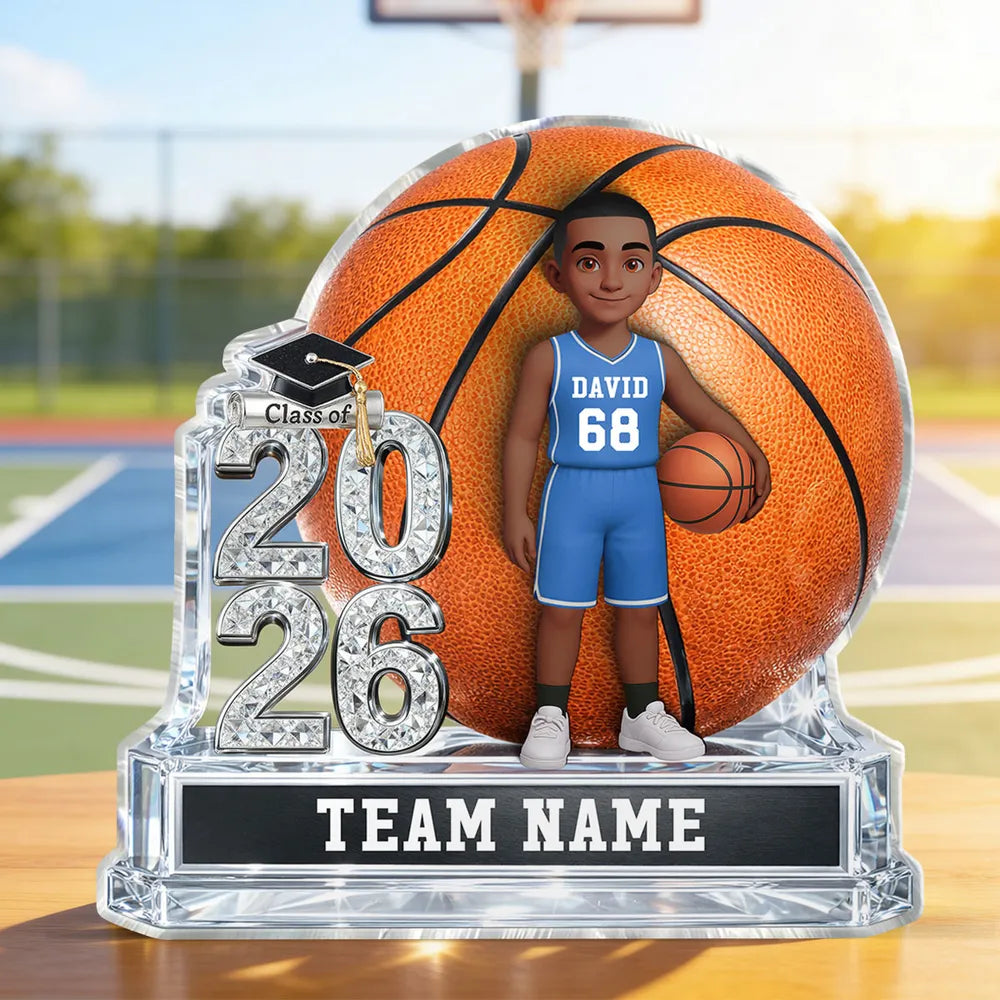 Personalized Basketball Graduation Trophy for Class of 2026 - Custom Team Name Plaque MagicInPrints