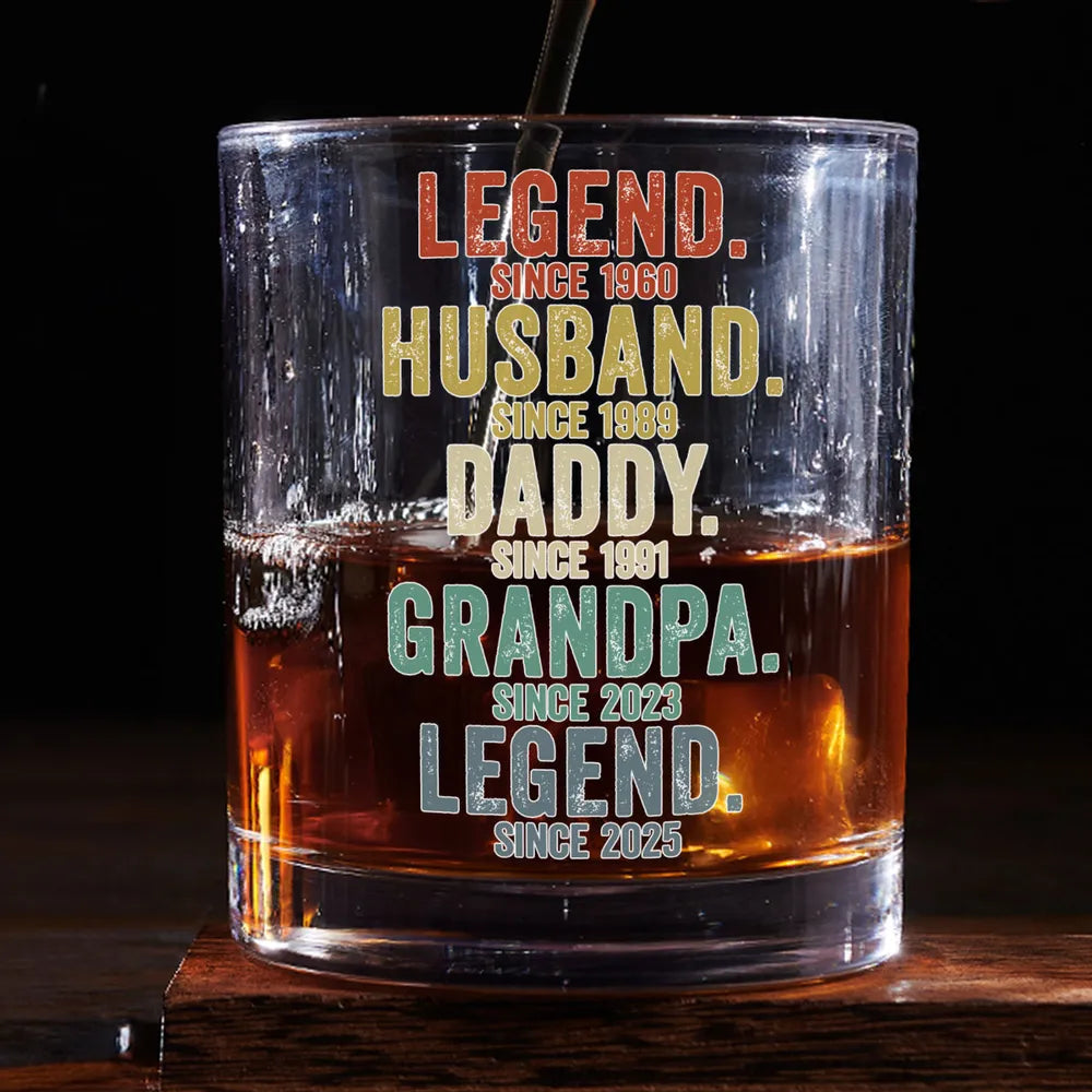 Personalized Whiskey Glass for Dad - Legend Husband Daddy Grandpa Gift Cup MagicInPrints