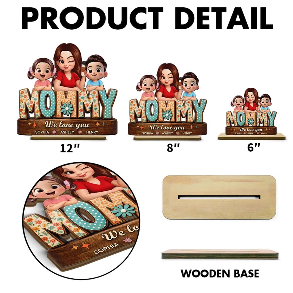 Personalized Family Figurine for Mom - Custom Names Gift for Mother's Day Plaque MagicInPrints