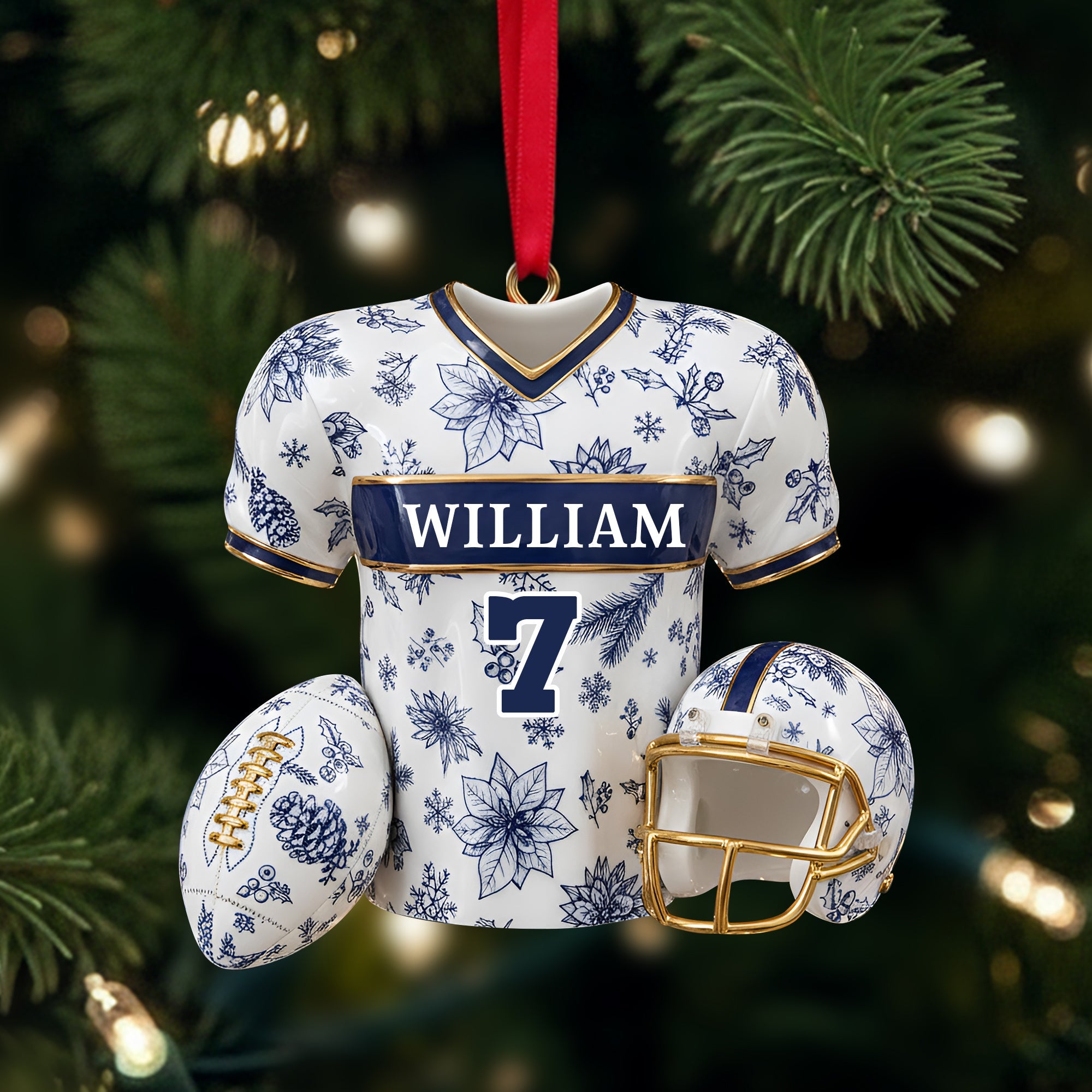 Personalized Christmas Jersey Ornament - Custom Gift for Football Lovers Ornament MagicInPrints