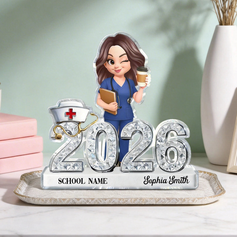 Custom Nurse Graduation Acrylic Plaque 2026 - Personalized Gift for Nursing Graduates Plaque MagicInPrints