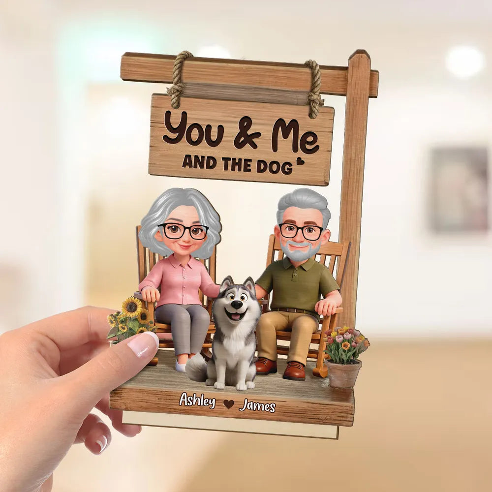 Personalized Wooden Figurine for Dog Lovers - Anniversary Gift for Couples Plaque MagicInPrints