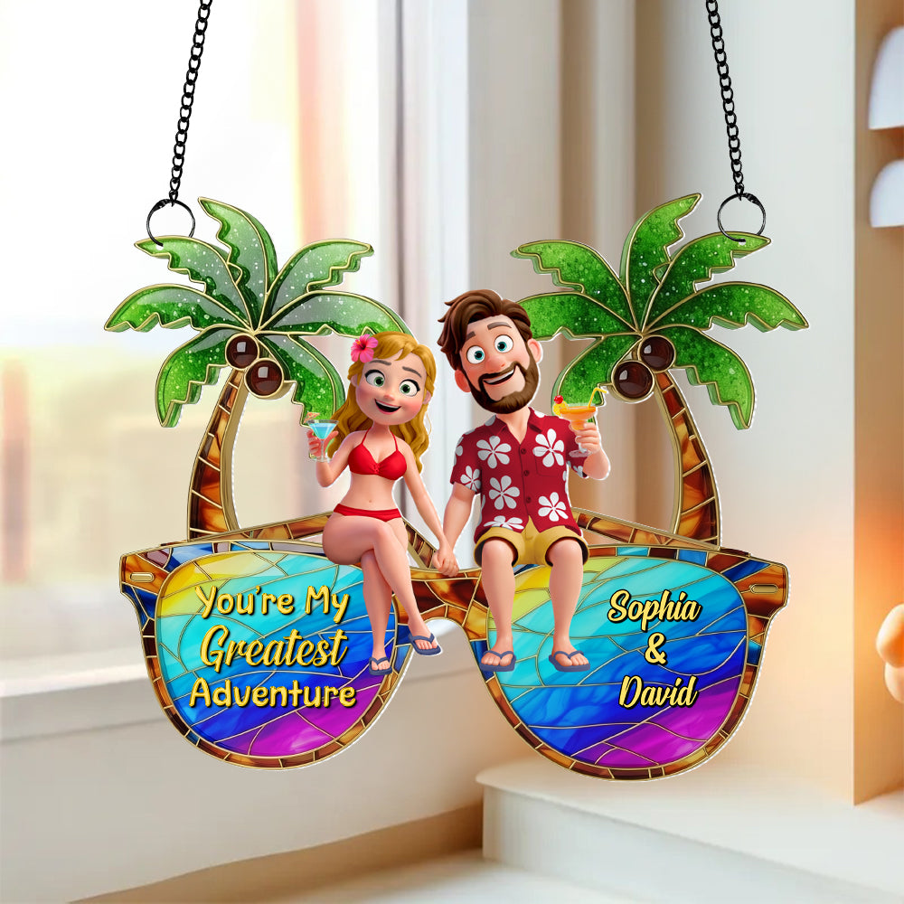 Personalized Gifts For Couple Suncatcher Ornament, Tropical Vacation 01tgtn220725hg Ornament MagicInPrints