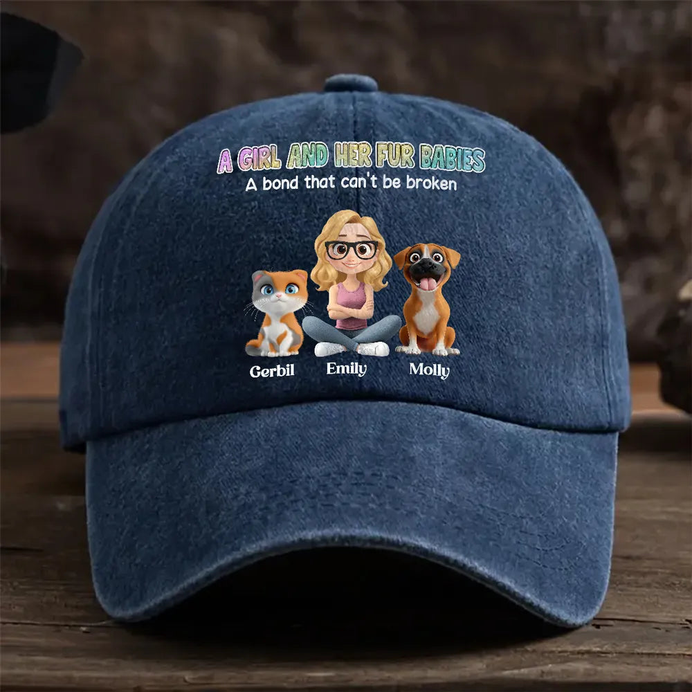 Custom Pet Lover Baseball Cap - Personalized with Cartoon Pets and Owner - Perfect Gift for Animal Lovers Hat MagicInPrints