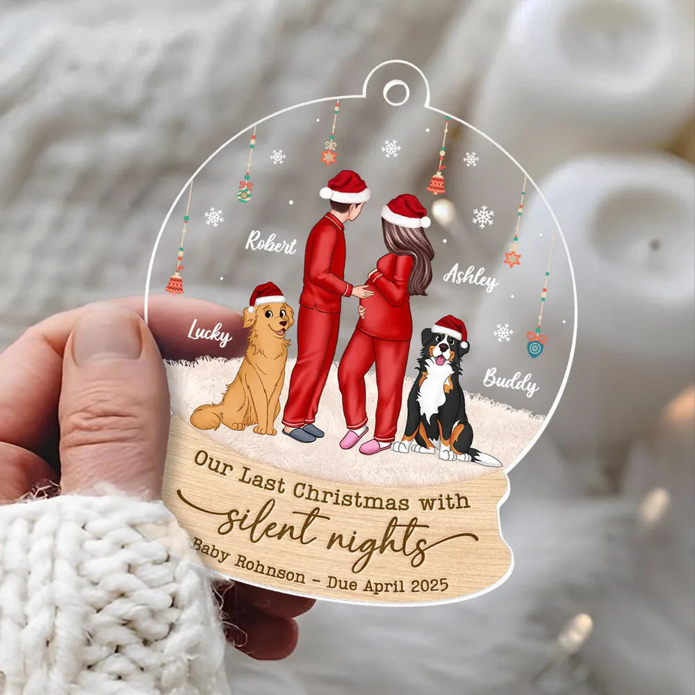 Personalized Pregnancy Christmas Ornament for Couples - Last Christmas Before Baby Ornament MagicInPrints
