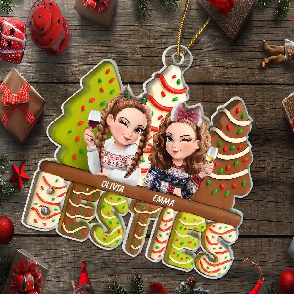 Celebrate Your Best Friendship – Personalized Acrylic Ornament – Gift for Sisters Acrylic Ornament MagicInPrints