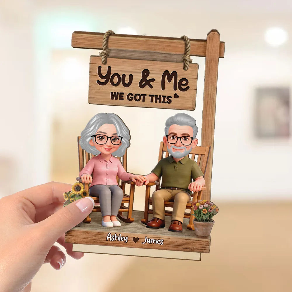 Personalized Couple Figurine for Seniors - Anniversary Gift with Custom Names Plaque MagicInPrints