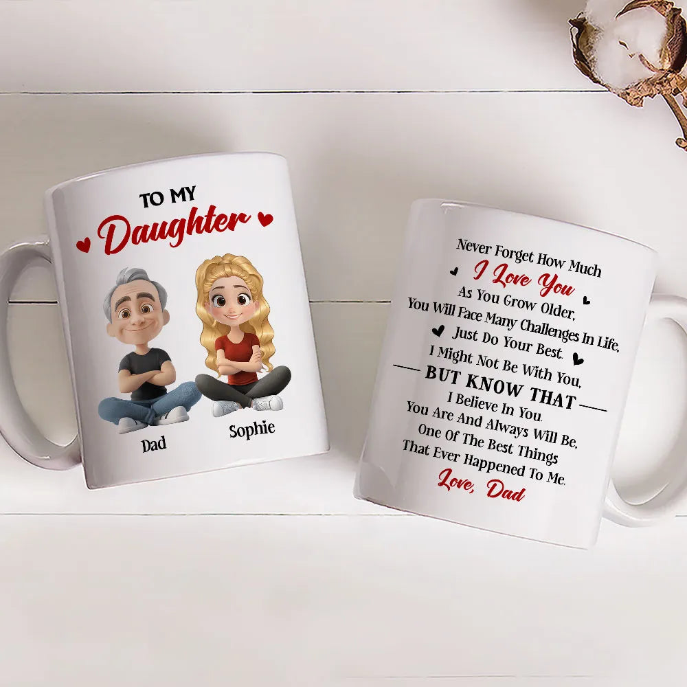 Personalized Father's Day Mug for Daughter - Heartfelt Message Gift Cup MagicInPrints