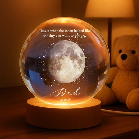 Personalized Moon Lamp Memorial Gift for Dad - Sentimental Keepsake Lamp MagicInPrints