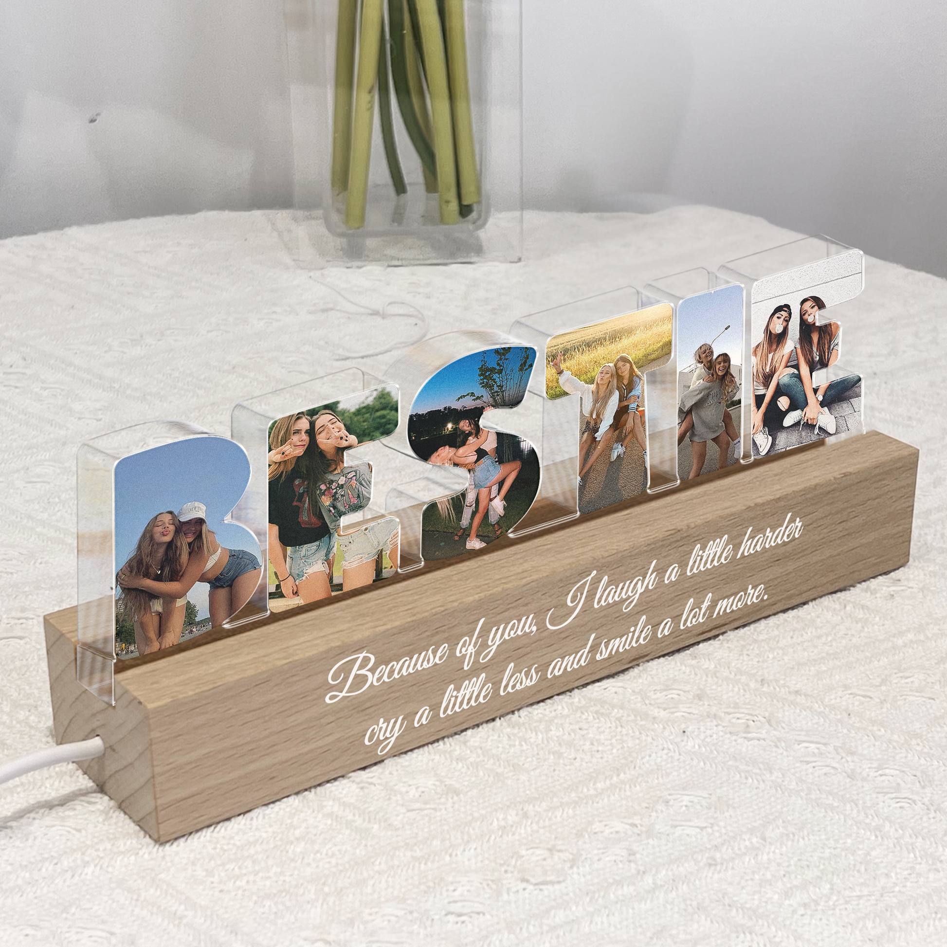 Custom Photo LED Light Decor for Best Friend - Sentimental Gift for Friendship Plaque MagicInPrints