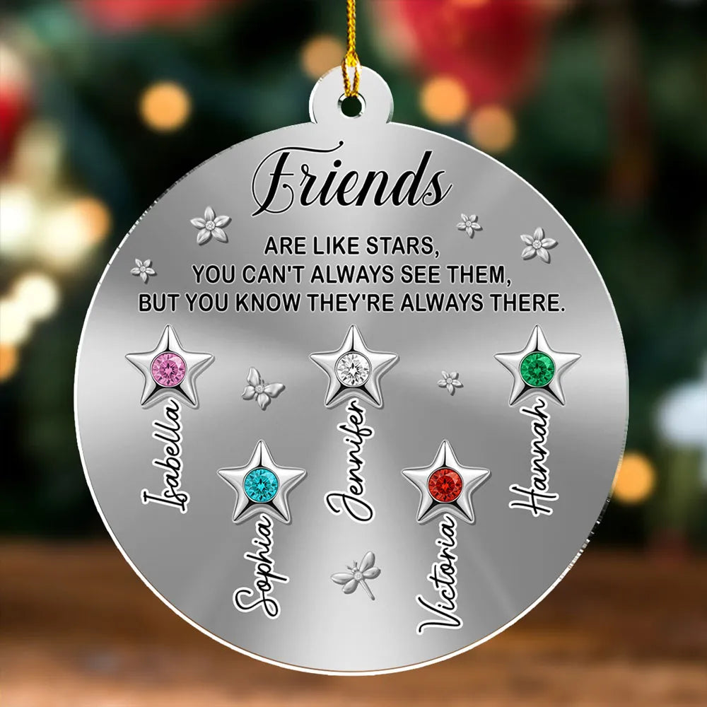 Personalized Sisters Christmas Ornament with Birthstones - Sentimental Holiday Gift Ornament MagicInPrints