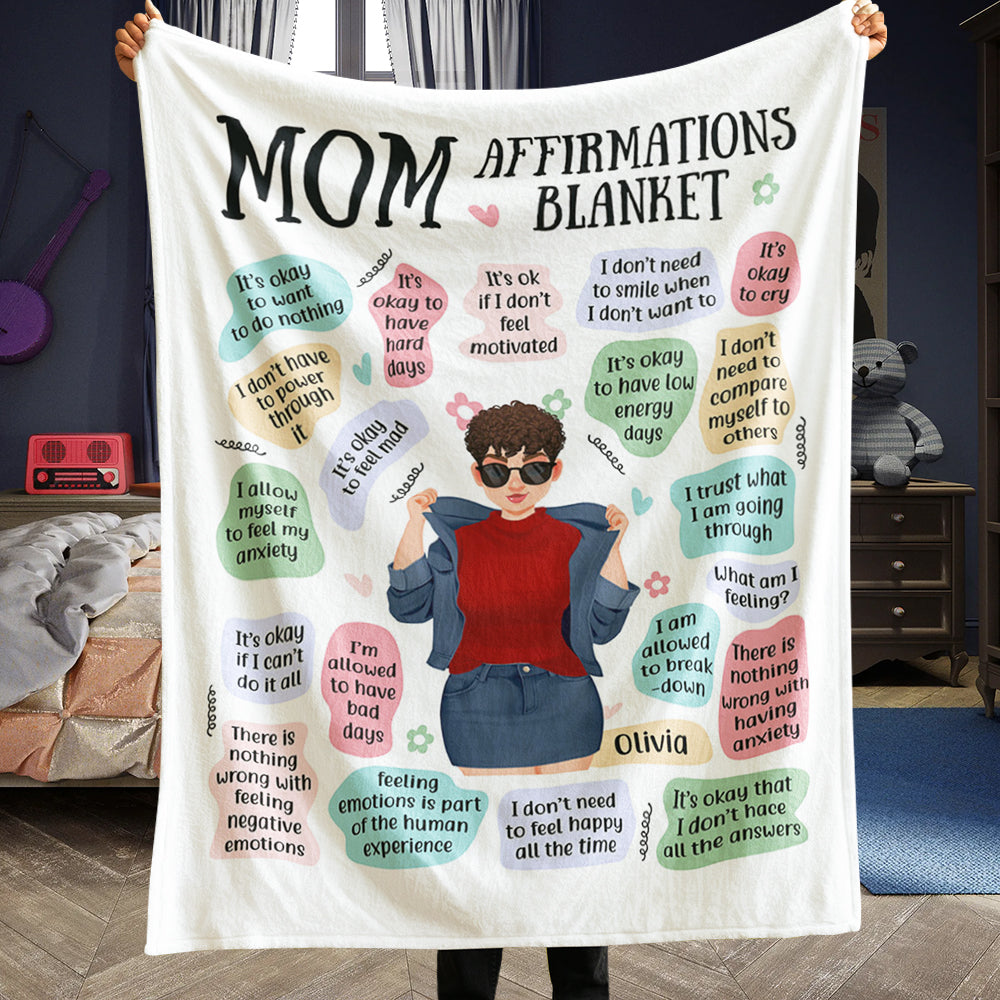Personalized Cool Mom Affirmations Blanket Blanket PopCulturePrints