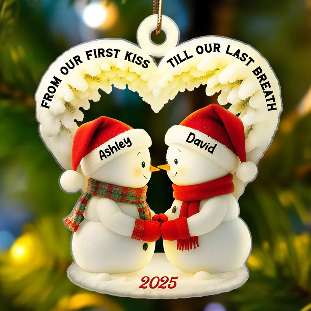 Personalized Snowman Couple Ornament for Couples - Christmas Keepsake Ornament MagicInPrints