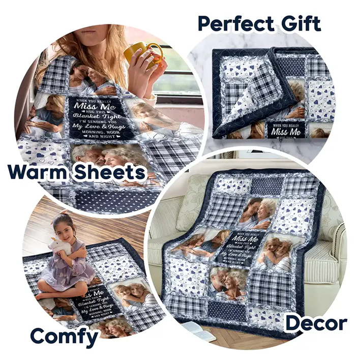 Personalized Photo Blanket for Grandparents - Heartfelt Gift for Family Love Blanket MagicInPrints