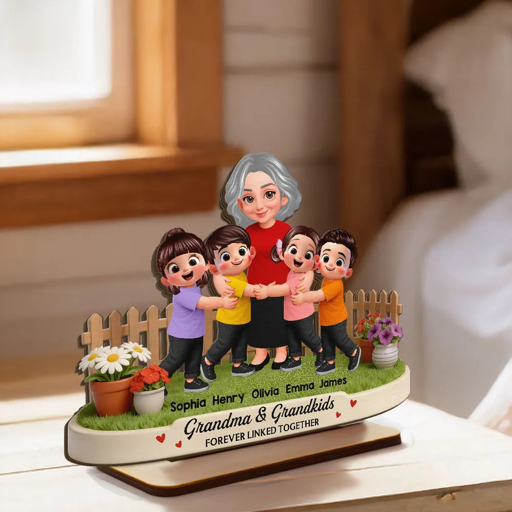 Personalized Family Figurine for Grandma - Custom Names & Characters Plaque MagicInPrints