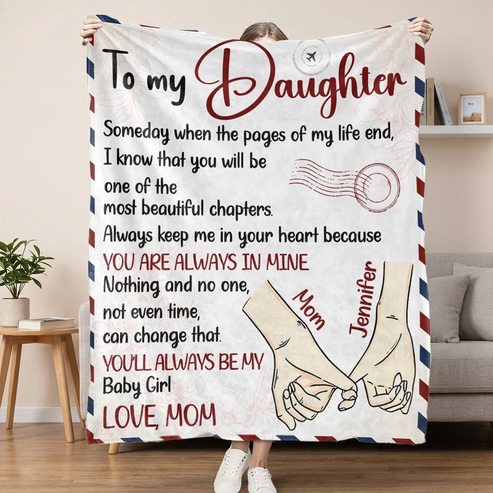 Custom Blanket for Daughter - Sentimental Gift from Mom - Personalized Keepsake Blanket MagicInPrints