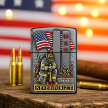 Load image into Gallery viewer, &quot;Never Forget: A Tribute to Our Heroes&quot; - Personalized Lighter - Custom Gift for Firefighters and Rescue Heroes Lighter MagicInPrints
