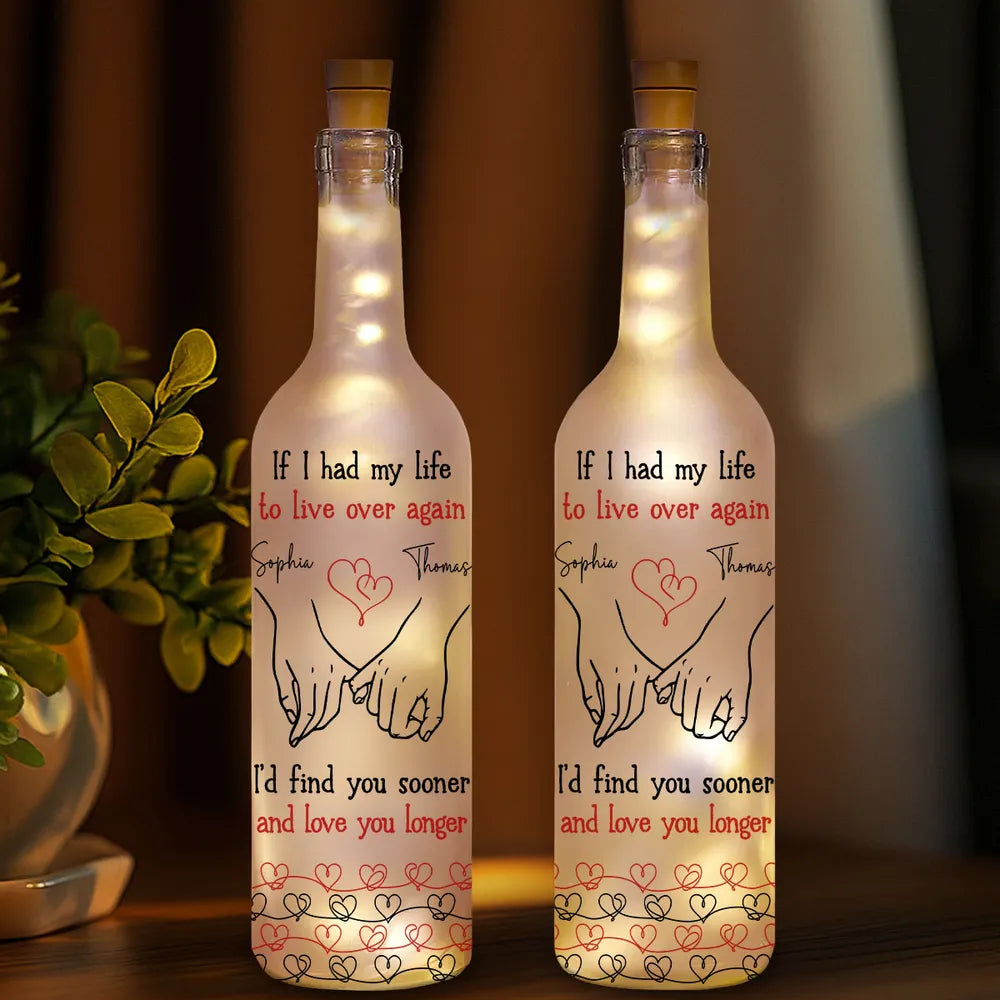 Personalized LED Wine Bottle Lamp for Couples - Romantic Anniversary Gift Lamp MagicInPrints