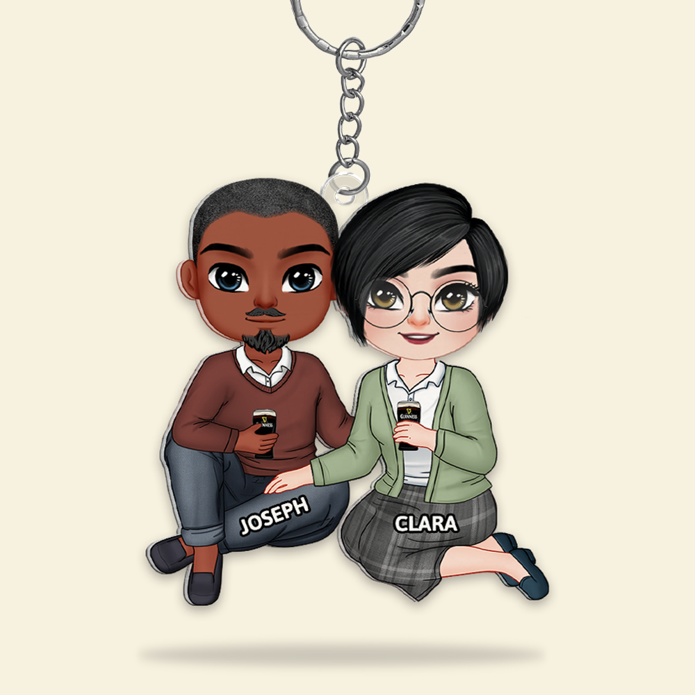 Personalized Couple Keychain - Unique Valentine's Day Gifts for Him & Her Keychains PopCulturePrints
