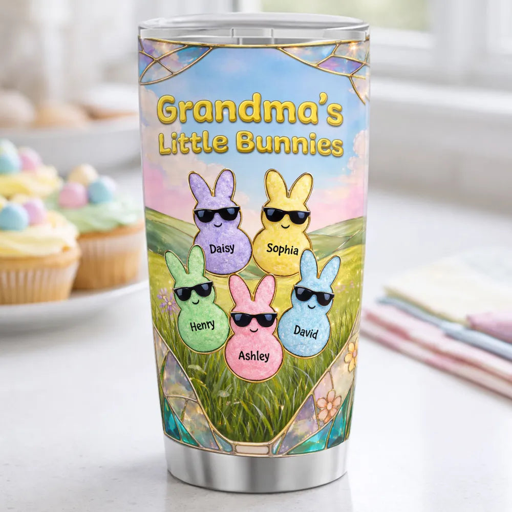Personalized Easter Tumbler for Grandma - Custom Bunny Design Cup MagicInPrints