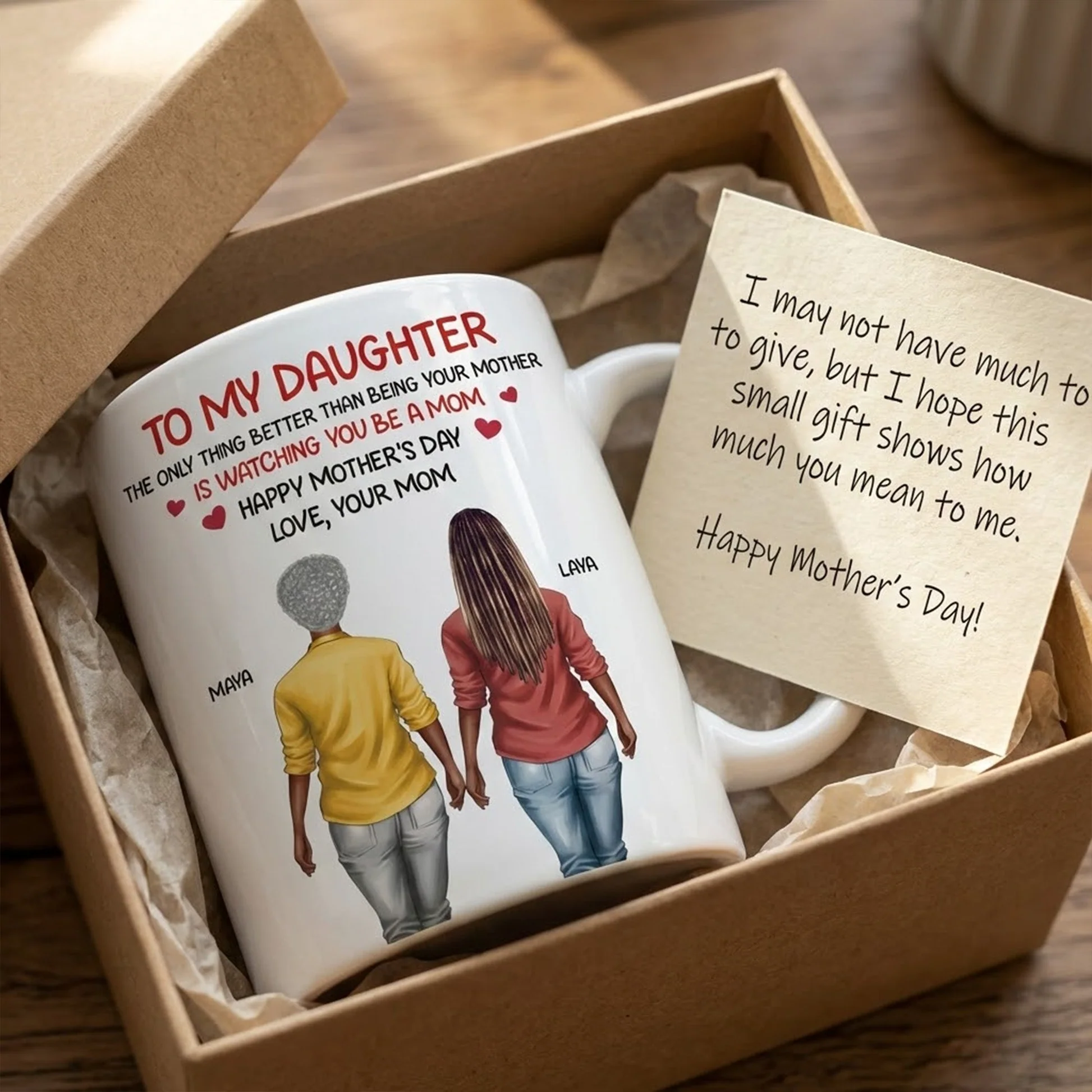 Personalized Mother's Day Mug for Daughter - Heartfelt Message from Dad Cup MagicInPrints